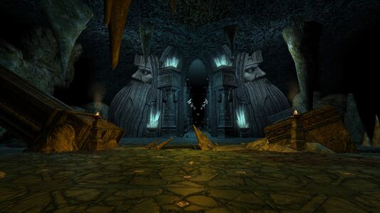 The entry-hall, devastated by the siege