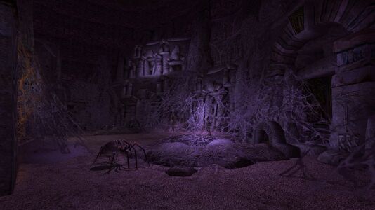 Web-encased tombs in the west wing