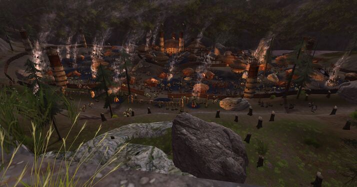 Wulf's Cleft, where the forces of Dunland and Isengard prepare to invade Rohan