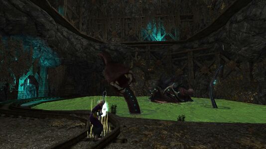 Gultháva attempting to ward off the beast