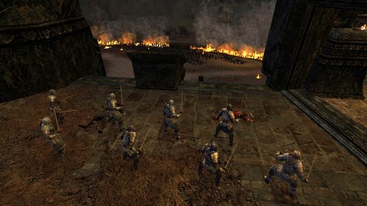 The Swan-knights make ready to defend the gates