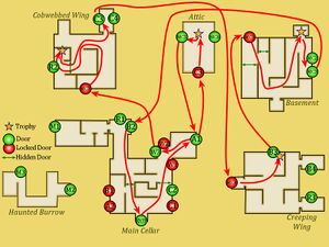 Optimal route map for quest "A Race Through the Haunted Burrow".