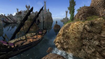 At last, the Ringló feeds into the ocean in Cobas Haven, just northeast of Dol Amroth, currently under siege by corsairs of Umbar.