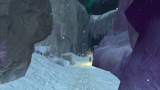 The winding icy crevasse