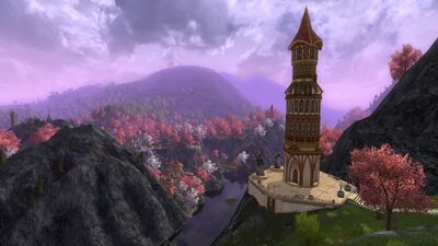 The elven city of Duillond lies high above the river, offering splendid views in three directions.