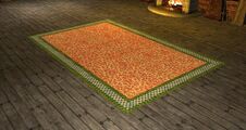 Large Red Leaf Rug