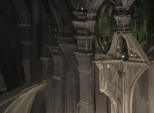 Concept art of the Bridge of Khazad-dûm