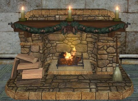 Cozy Yule Fireplace (lit)