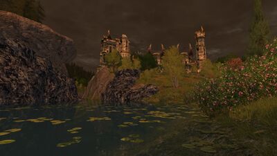 The ruins of Bâr Húrin tower above. Here, the Rangers of Ithilien keep a hidden watch.