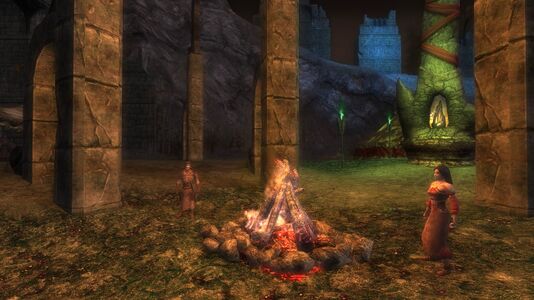 Bonfire in the center of the stronghold