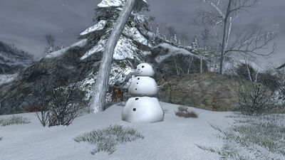 A jolly snowman hidden in the vale