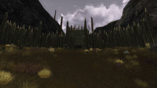 Walled entrance into the orc camp