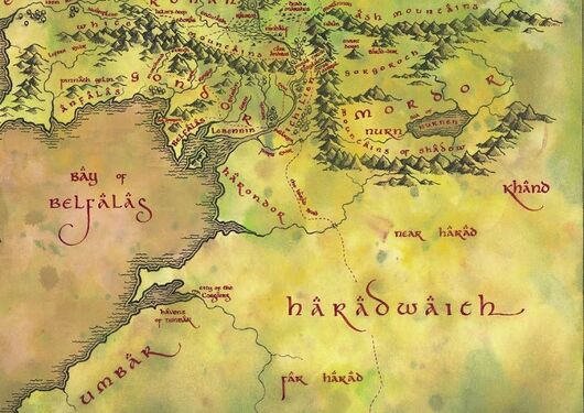 Far Harad marked on a map of Haradwaith