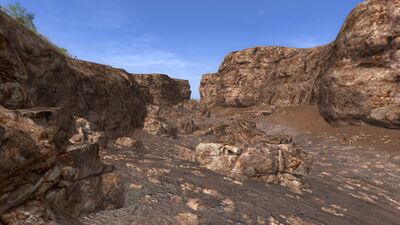 The upper portion of the Usal's riverbed is completely dry.