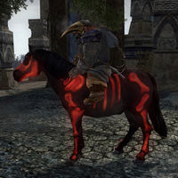 Image of Red Painted Skeleton Pony