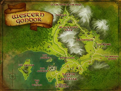 Western Gondor map