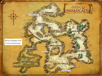 Map of Misty Mountains Artifacts