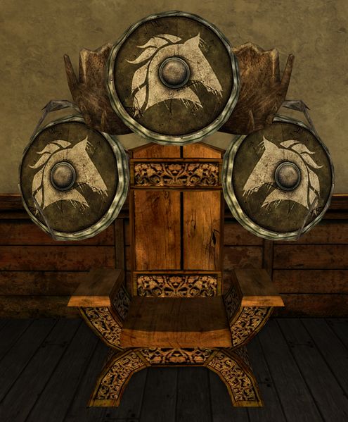 File:Rohirric Chair and Three Shields.jpg