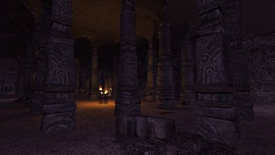 There's a very large number of pillars inside the barrow