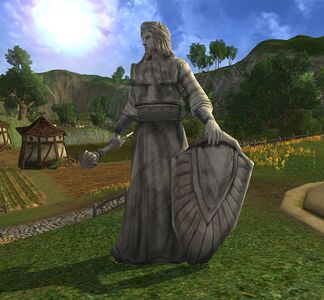 Pristine Elf-carved Statue (Mace and Shield)