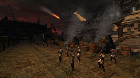 Soldiers make ready to defend the walls