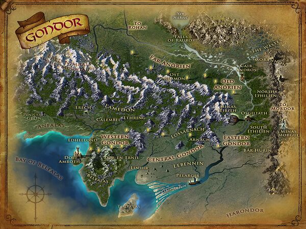 Map Of Gondor And Mordor Gondor - Lotro-Wiki.com