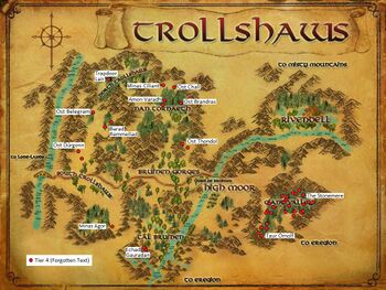 Map of The Trollshaws Artifacts
