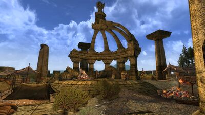 A ruined gazebo in the southern ruins