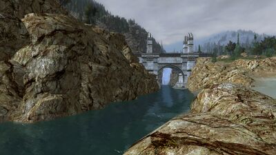 As the river reaches the Bay of Belfalas, its clear water mingles with the waves of Belegaer.