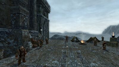Vendors peddling their wares within the dwarven fortress