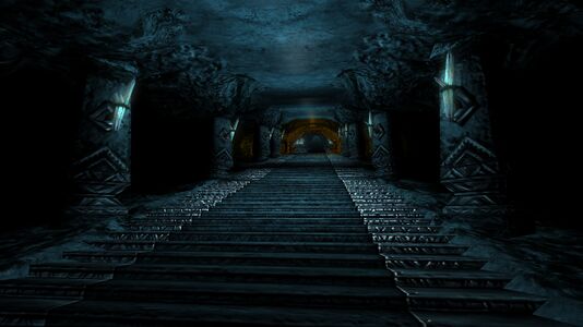 The ascent to the entry hall