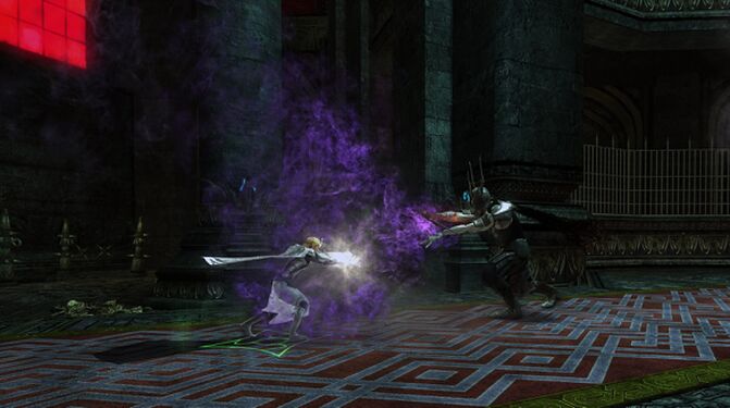 Sauron faces Glorfindel in the chamber of the Vandassar (Barad-dûr).