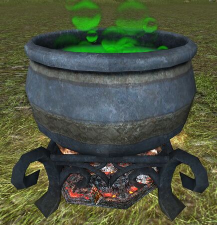 Activated, with firelight and wafting bubbles