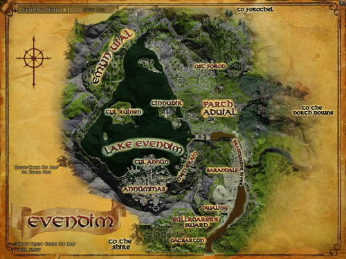 Map of Evendim Topography