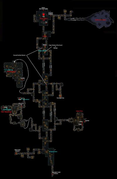 Annonated map over Goblin-town