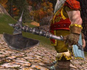 Glóin wielding the legendary axe.