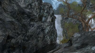 Another waterfall puts the river out of the gorge and into the open lands of Elderslade.