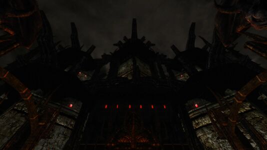 Looking up from the gate.