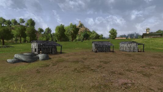 Tiny shacks at Thornley's