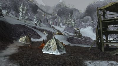 Tents within the goblin camp of Ghâshru