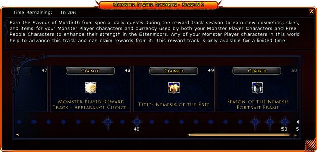 Monster Player Rewards - Season 2