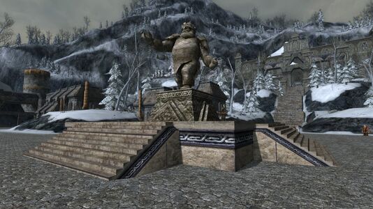 The original dwarf statue repaired and re-erected
